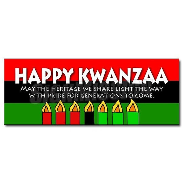 Signmission Safety Sign, 48 in Height, Vinyl, 18 in Length, Happy Kwanza May The Her D-48 Happy Kwanza May The Her - main